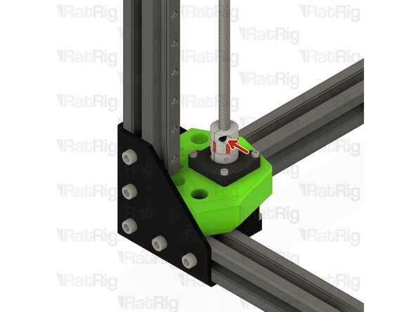 Loosen the upper M3 screw on the lead screw coupler
