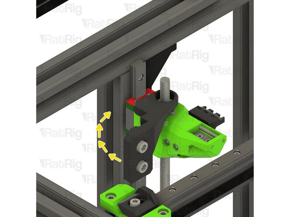 Position the constraint assembly so that the rear lead screw passes through the hole