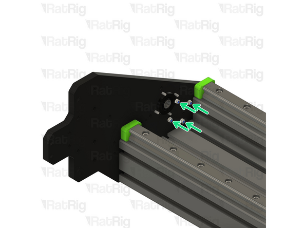 Insert the FK12 ball screw mount in to the left plate as shown