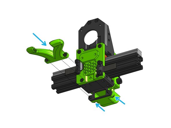 Attach the fan duct to the bottom part with the M3x12mm screws