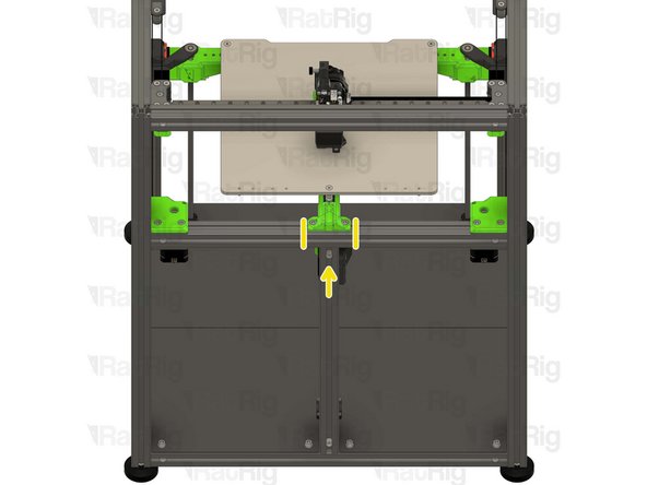 Install the umbilical guide assembly to the V-Core 4 frame as shown.