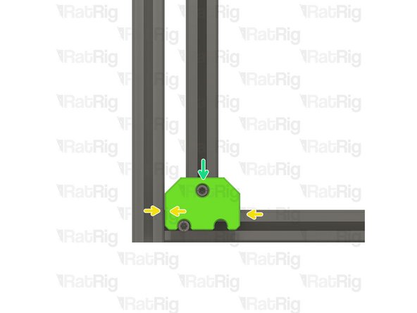Insert the frame jig on the assembly, make sure the frame jig is inserted all the way and completely flush with the extrusion