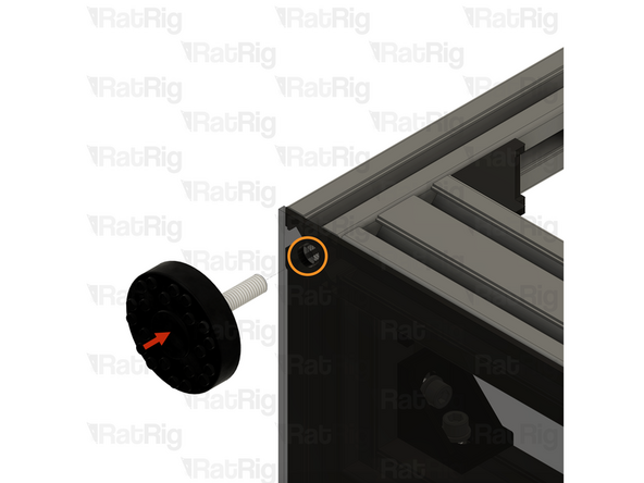 1x Leveling feet for 3030 - M8x30mm (Non-slip)