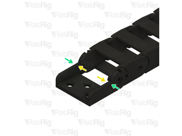 Please note that the shape of the drag chain ends may differ from those shown in the guide imagery. This is normal