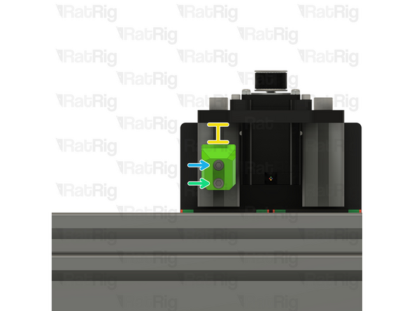 Position the assembly as shown. The indicated measurement should be 20mm