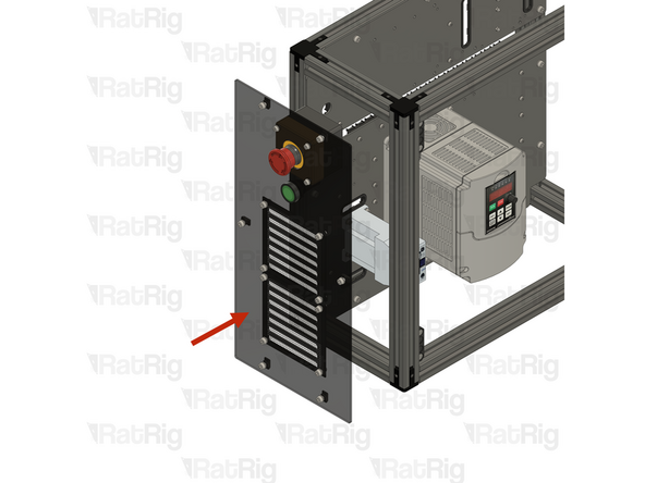 Secure the left panel assembly to the frame by fastening the M5 cap head screws.