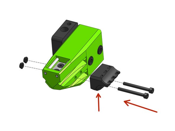 Thread the Cap Head Screws M3x30 through the bed_cable_relef part and attach it to the arm part