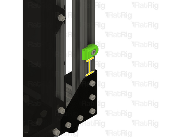 Position the bowden clamp assembly on the V-Core 3.1 frame