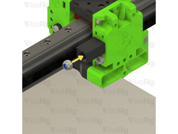 As in Step 19, mark the belt where it meets the EVA3 assembly. This can be with a marker, or simply by holding it.
