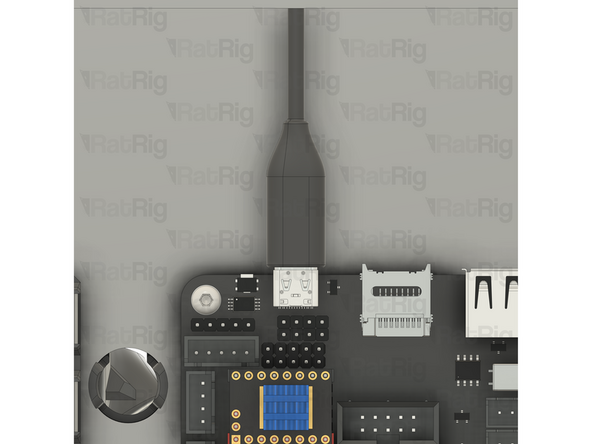 Connect the USB-C end of the cable to the Octopus motherboard