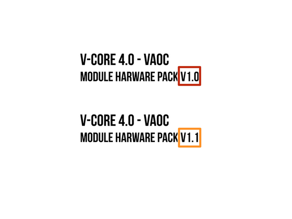 Identify the plastic bag containing the VAOC components, closely read the label to identify your VAOC version: