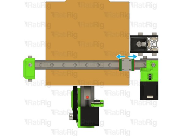 The measurement between the linear rail and the side of the 2020 extrusion should be 4mm at all points