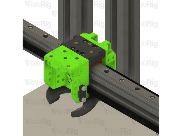 Fasten two M3x8 screws through the EVA3 face_belt_grabber and into the universal face