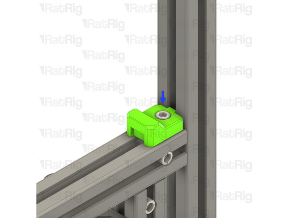 Align the Y-axis bumper with the extrusion slot as shown