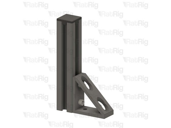 Attach the corner bracket assembly to the aluminium extrusion, aligning the flat edges together.