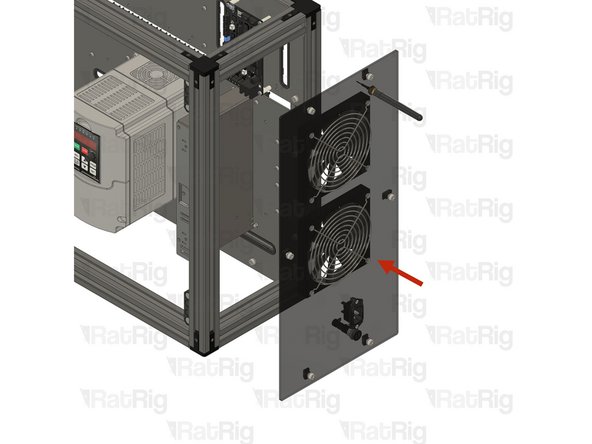 Install the right panel assembly to the frame as shown.