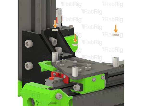 Place one spacer on each corner of the V-Minion sub plate as shown...