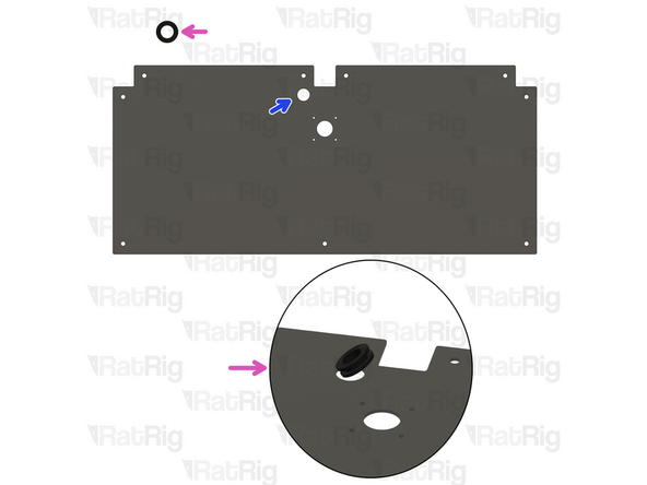 The rear plate has been recently updated. If you purchased your kit recently, your rear plate may feature a new hole for the Z stepper motor cable management. Refer to the second picture for more details.