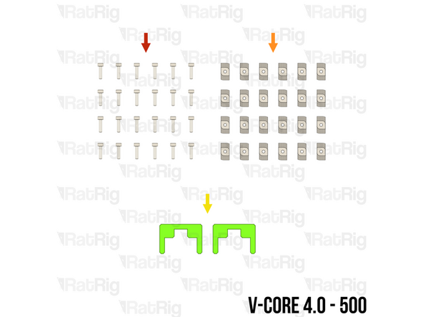 The required quantity of M3x12 Cap Head Screws and T-Nut - Drop In Type for 30 Series - M3 varies depending on size: