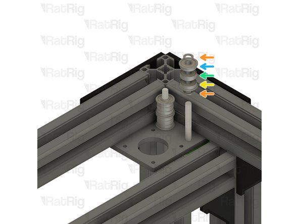 Install the following components in the order shown in the image: