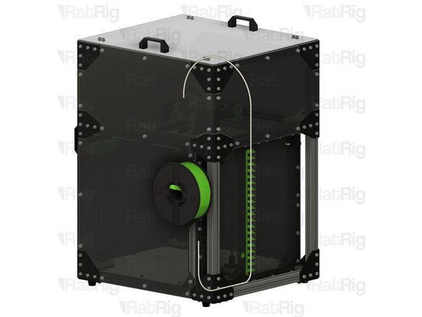 It is recommended to use a length of PTFE tube to route the filament into the enclosure as shown