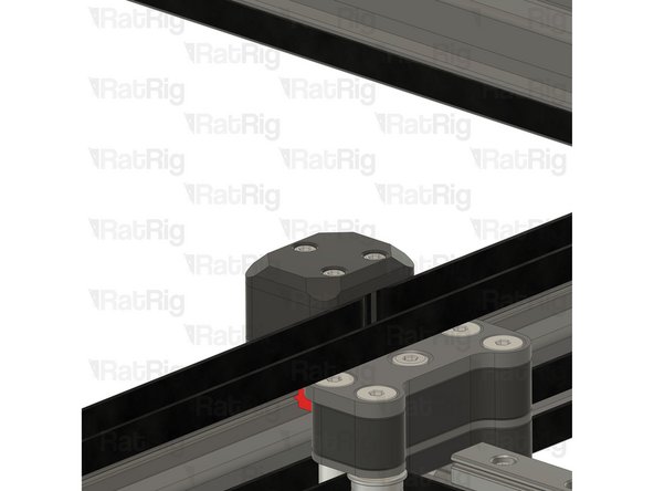 Install the vc4_y_belt_clamp on top of the vc4_y_belt_body. Insert the screws through the clamp and tighten them into the heat insets on the vc4_y_belt_body.