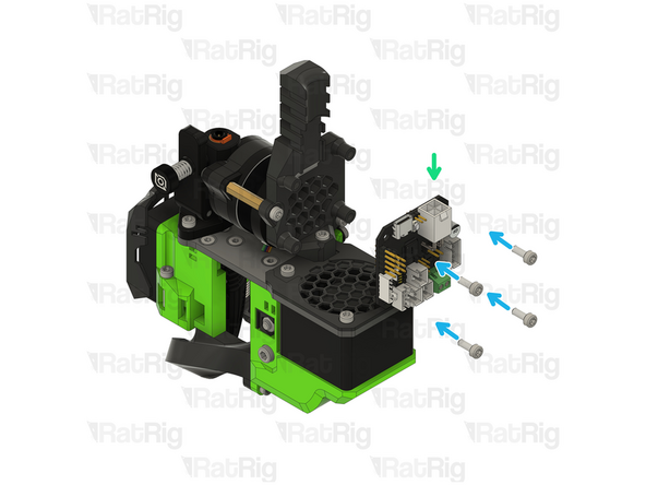 Insert the M3x16 Cap Head Screw in to the rr_toolhead_vc3_ebb42_vertical printed part and thread it on the toolhead.