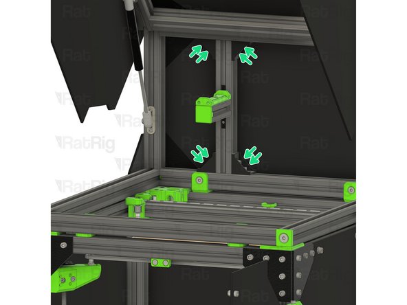 Install all four 90 degree corners as shown