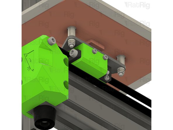 Install an M4 nylon washer and M4 nylon locking nut to each M4x30 screw as shown. Do not tighten them fully yet