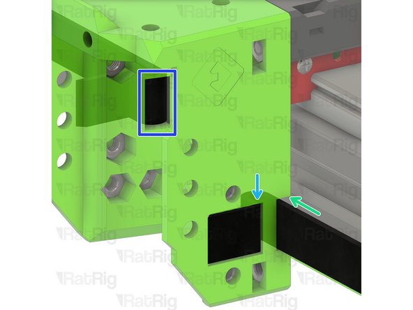 Tighten the M3x35 screws to secure the EVA3 front assembly to the x-axis carriage