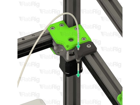 Tighten the M6x12 screw to secure the upper PTFE guide.