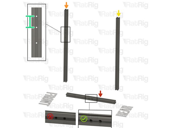 T-Slot 3030 Milled extrusion - 2xM8 - 475mm