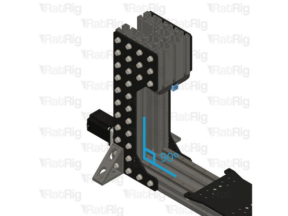 Fasten the assembly using the lower M8 screws.