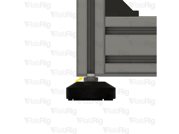 Tighten the foot until the hex section nearly touches the panel