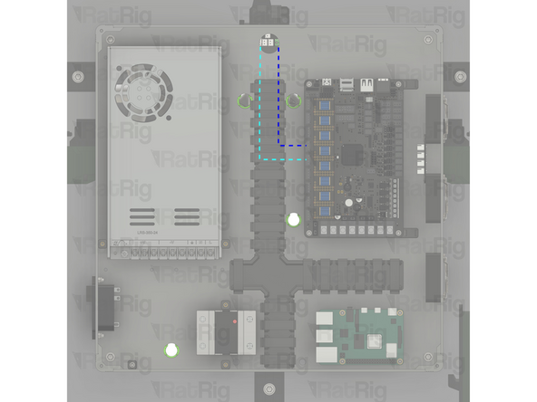 Route the Y2 Stepper motor cable as shown.