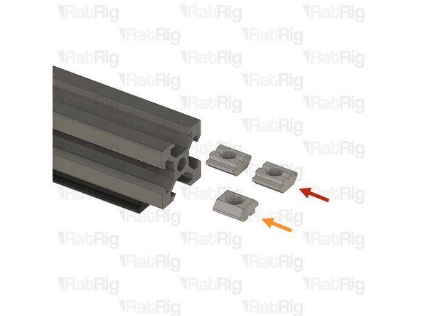 Place the X-axis linear rail and 2020 aluminium profile assembly upside down, with the MGN12 carriage on a flat surface