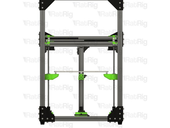 Install the bed onto the z-axis arms. Each ball on the bed should rest on the dowel pins in each arm