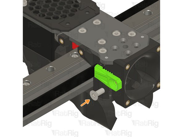Lever the belt clamp against the exposed screw section and place it inside the belt slot.