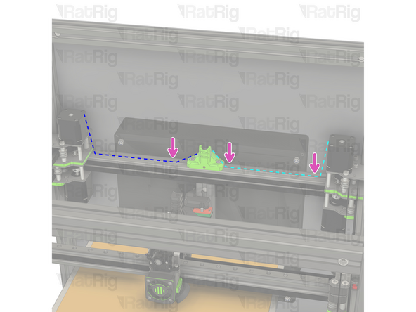 Route the Y1 Stepper motor cable as shown.