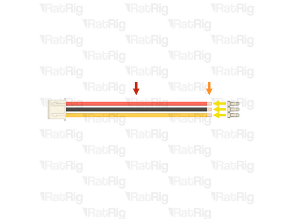 1x Cable 120mm - 3 Conductor 24AWG - JST XH2.54 male to Bare wire