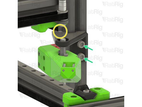 Push the constraint assembly downwards until its top is flush with the top of the linear rail