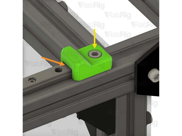 Make sure the printed part is aligned with the linear rail and fully seated