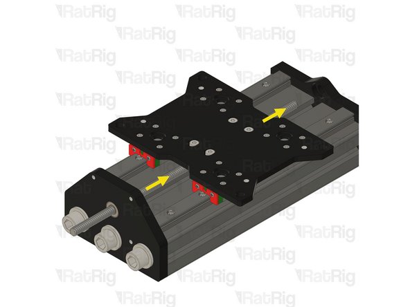 Install the Thrust Bearing on to the exposed end of the Lead Screw as shown