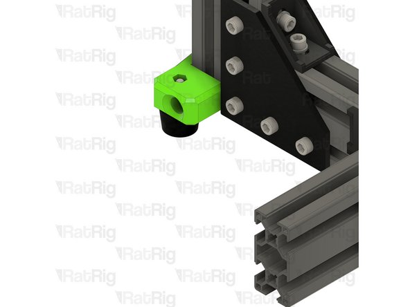 Install the rear feet assembly onto the frame as shown