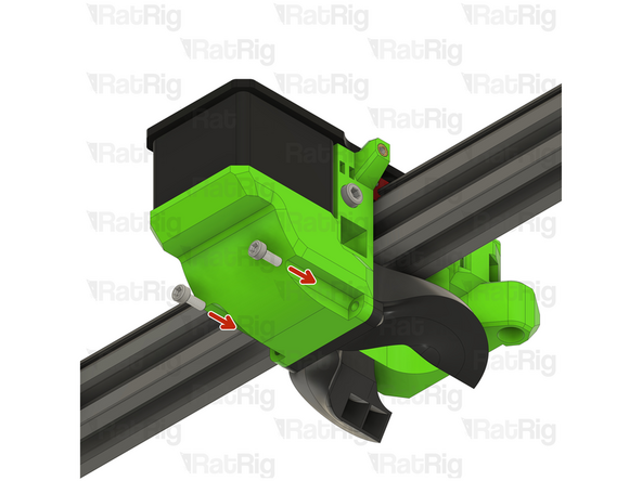 Secure the duct assembly to the toohead.