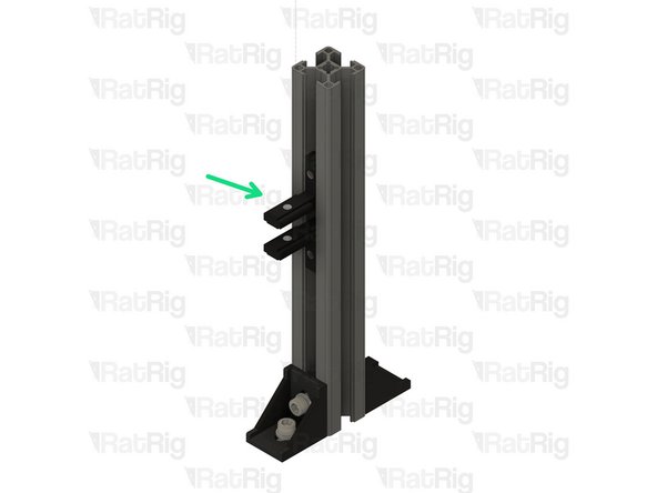 Slide one inside corner into the 3030 extrusion. Position it so that there is a measurement of 100mm from the top of the inside corner, to the top of the extrusion.