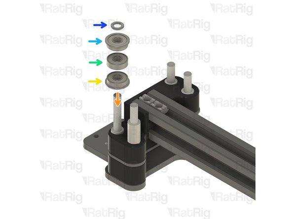 Install the following components in the order shown in the image: