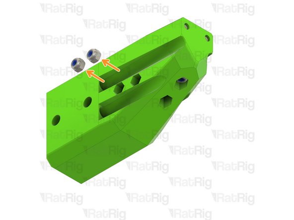 Remove the four marked M3 nylon locking hex nuts