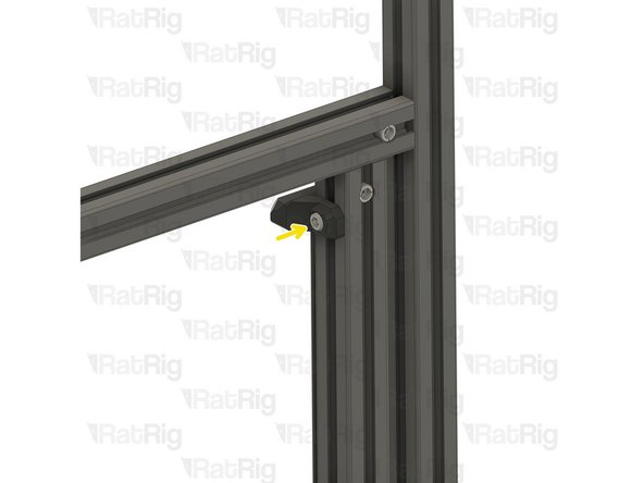 Insert the 3030 T-nut on the side of the extrusion and slide it down, until the vc4_z_limit_left assembly is flush with the linear rail