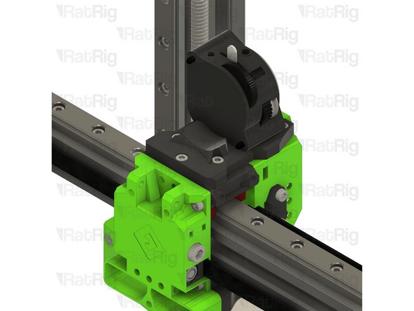 Fasten the three M3x12 screws through the drive_lgx_lite printed part into the EVA3 universal front